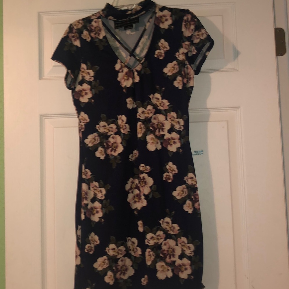 tight fitting dress, navy blue